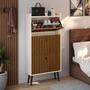 Imagem de Conjunto Sapateira Vertical 3 Gavetas Basculantes Organizadoras Dark e Kit 2 Mesinhas Canto Quarto Modernas Nicho Decorativo Dream RPM