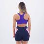 Imagem de Conjunto Selene Top Canelado Sem Costura + Shorts Com Recorte Roxo