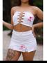 Imagem de Conjunto Semi Fio + Cropped Corrente + Short Sai, 1 Linha - Branco