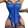 Imagem de Conjunto Sexy de Sutiã e Calcinha de Renda Transparente com Push-up