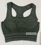 Imagem de Conjunto Short E Top Fitness exercício funcional Academia Aumenta Levanta Empina Bumbum Verde Militar