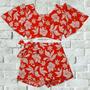 Imagem de Conjunto Short Saia Cropped Amarração Roupa Infantil Menina