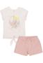 Imagem de Conjunto Shorts Infantil Pássaro Rosa Nini&Bambini