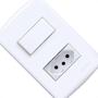 Imagem de Conjunto Siena 4X2 Branco Com Placa (1Paralelo+1Tomada 10A) 6085