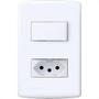 Imagem de Conjunto Siena 4X2 Branco Com Placa (1Paralelo+1Tomada 10A) 6085