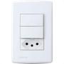 Imagem de Conjunto Siena 4X2 Branco Com Placa (1Simples+1Paralelo+1Tomada) 6087