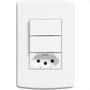 Imagem de Conjunto Siena 4X2 Branco Com Placa (2Simples+1Tomada 10A) 6086