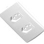 Imagem de Conjunto Siena 4X2 Branco Com Placa (2Tomadas 10A-V) 6083