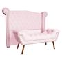 Imagem de Conjunto Sienna Cabeceira e Recamier Casal 140 Cm Corano Rosa Bebe - DL DECOR