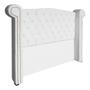 Imagem de Conjunto Sienna Cabeceira e Recamier Casal 140 Cm Suede Branco - LM DECOR