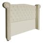 Imagem de Conjunto Sienna Cabeceira e Recamier Casal 140 Cm Suede Marfim - LM DECOR