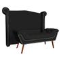 Imagem de Conjunto Sienna Cabeceira e Recamier Casal 140 Cm Suede Preto - LM DECOR