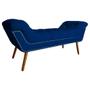 Imagem de Conjunto Sienna Cabeceira e Recamier Solteiro 90 Cm Suede Azul Marinho - DL DECOR