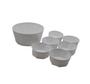 Imagem de Conjunto Sobremesa Oitavado Tigela Saladeira 7 Peças Branco