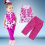 Imagem de Conjunto Social Infantil Calça + Blusa Bolinha Rosa