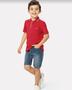 Imagem de Conjunto Social Infantil Menino Camisa Polo em Algodão Botonê Bermuda Jeans Infantil Carinhoso 