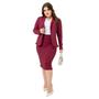 Imagem de Conjunto Social Malha Crepe Blazer e Saia Tubinho Midi