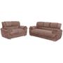 Imagem de Conjunto sofá 2 e 3 lugares 7025 tecido suede aveludado capuccino-bonequinha móveis