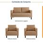 Imagem de Conjunto Sofá 2 Lugares com USB e 2 Poltronas em Linho Antúrio CabeCasa MadeiraMadeira