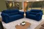 Imagem de Conjunto Sofá Windsor Velut Azul 3 e 2 Lugares 2,04m e 1,59m - King House