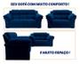 Imagem de Conjunto Sofá Windsor Velut Azul 3 e 2 Lugares 2,04m e 1,59m - King House