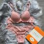 Imagem de Conjunto Sofisticado De Renda Com Bojo Calcinha Fio Dental