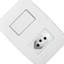 Imagem de Conjunto Soprano Ilus 4X2 Branco Com Placa(1Simples+Tomada) 5Ta99066