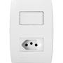 Imagem de Conjunto Soprano Ilus 4X2 Branco Com Placa(1Simples+Tomada) 5Ta99066