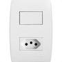 Imagem de Conjunto Soprano Ilus 4X2 Branco Com Placa(1Simples+Tomada) 5Ta99066