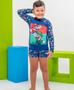 Imagem de Conjunto Sunga Infantil Camisa Uv Com Protecão Solar Mario