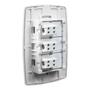 Imagem de Conjunto Suporte e Placa 4x2 com 3 Interruptores Simples 10A 250V~ Linha Slim Ilumi - 8019