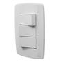 Imagem de Conjunto Suporte e Placa 4x2 com 3 Interruptores Simples 10A 250V~ Linha Slim Ilumi - 8019