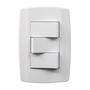 Imagem de Conjunto Suporte e Placa 4x2 com 3 Interruptores Simples 10A 250V~ Linha Slim Ilumi - 8019