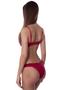 Imagem de Conjunto sutiã com base e calcinha tanga franzida simony lingerie renda microfibra chloe