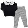 Imagem de Conjunto Sweet Girl Blusa Moletom e Calça Jacquard Preto