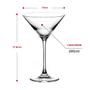 Imagem de Conjunto Taça de Martini Cristal 285ml Grande 6 Unidades