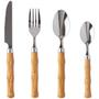 Conjunto Talher Faqueiro Inox Cabo Bambu Plastico 24 Peças - CLINK Imagem de Conjunto Talher Faqueiro Inox Cabo Bambu Plastico 24 Peças