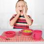 Imagem de Conjunto Talheres Infantis em Silicone - 1 Garfo + 1 Colher Vermelho Moda do Chef