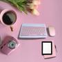 Imagem de Conjunto Teclado Com Mouse Bluetooth Sem Fio Coloridos Wireless