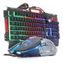 Imagem de Conjunto Teclado e Mouse Gamer Luz Iluminação Led Metal Exbom BK-G3000 Preto