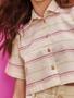 Imagem de Conjunto Teen Feminino Camisa Cropped E Short-Saia Bege Dway