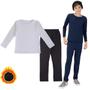 Imagem de Conjunto Térmico Segunda Pele Flanelado Quentinho Inverno Calça Blusa Forrado Infantil Juvenil Menino Menina Tam 04-16