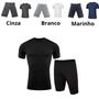 Imagem de Conjunto térmico segunda pele masculino proteção UV50+ camisa e bermuda