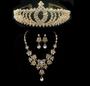 Imagem de Conjunto tiara, coroa com colar e brincos, cor dourado 