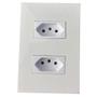 Imagem de Conjunto Tomada Elétrica Dupla 10 A 4x2 Recta Branco Gloss
