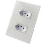 Imagem de Conjunto Tomada Elétrica Dupla 10 A 4x2 Recta Branco Gloss
