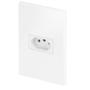 Imagem de Conjunto Tomada Simples 20A 4x2 Recta Branco Gloss Luxo Blux