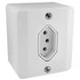Imagem de Conjunto Tomada Sobrepor Simples 10A Radial Linha R Sistema X 3 Pinos com Caixa Externo
