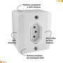 Imagem de Conjunto Tomada Sobrepor Simples 10A Radial Linha R Sistema X 3 Pinos com Caixa Externo