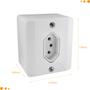 Imagem de Conjunto Tomada Sobrepor Simples 10A Radial Linha R Sistema X 3 Pinos com Caixa Externo